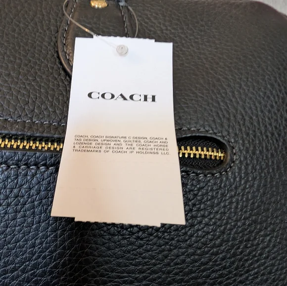 Coach Large Rowan Black Pebbled Leather - Picture 3 of 11